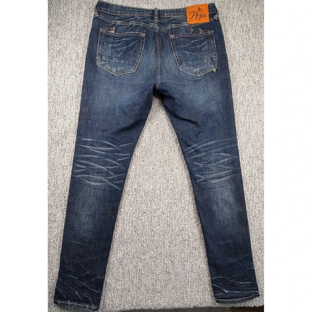 PRPS Windsor Jeans Mens 34 Blue Tapered Skinny Fit Stretch Vintage E00P218W - Picture 6 of 10
